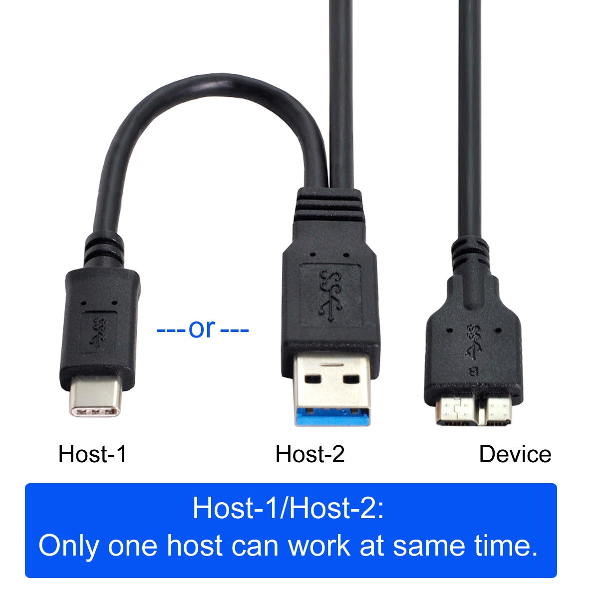 UC-165 Combo USB Cable USB 3.1 Type-C+USB3.0 Type-A Host to Micro USB 3.0 Target Data Cable for Disk