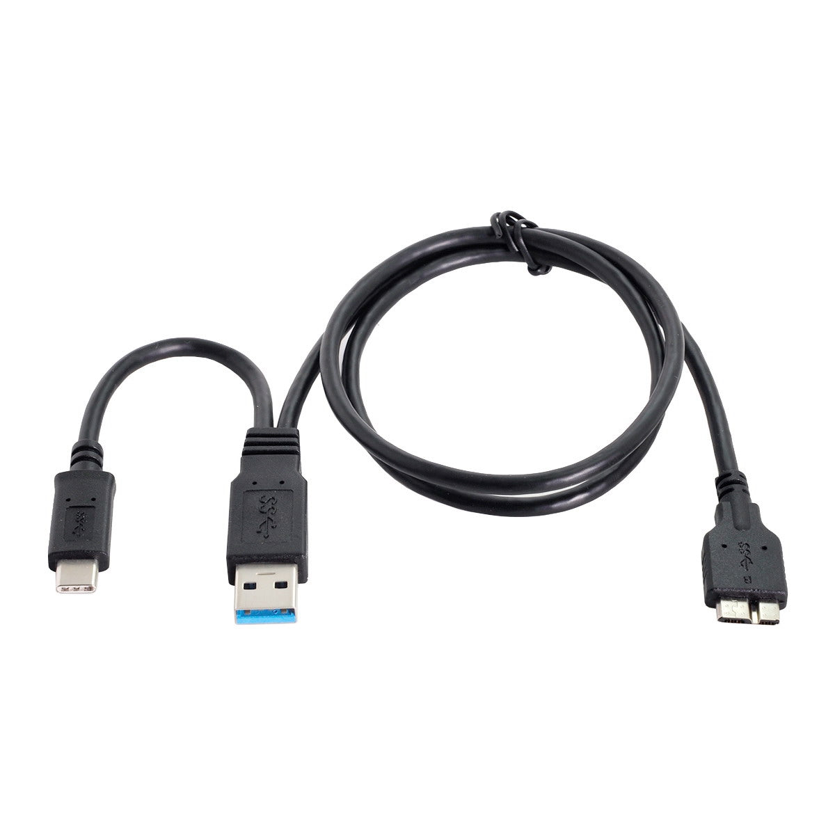 UC-165 Combo USB Cable USB 3.1 Type-C+USB3.0 Type-A Host to Micro USB 3.0 Target Data Cable for Disk