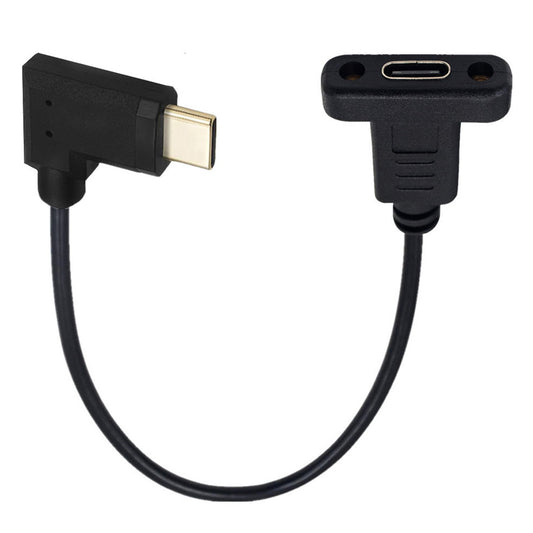 UC-049-RI 30cm 90-degree USB Type C Extension Cable Left and Right Angled USB-C USB 3.1 Type C Male to Female Extender Cord for Laptop, Tablet, Mobile Phone