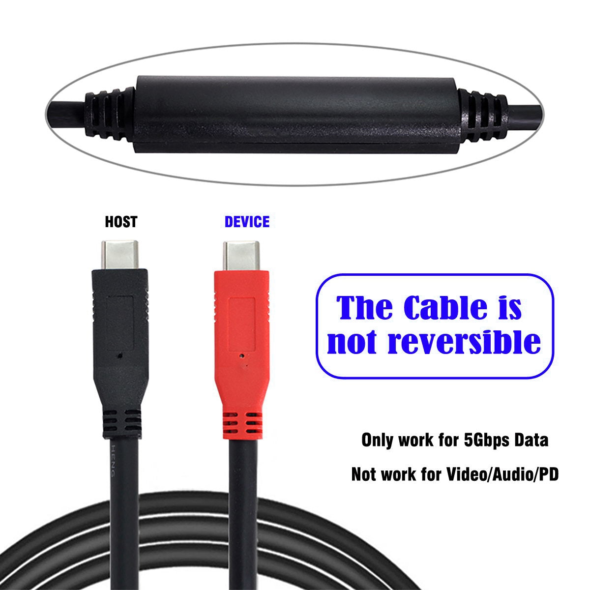 UC-044-BK 8m Type-C Cable USB-C Male to USB-C Male Cable Adapter 5Gbps Gen1 Chipset Repeater Data Cable Single-Way Transfer Converter for Industrial Camera, Laptop PC, Disk