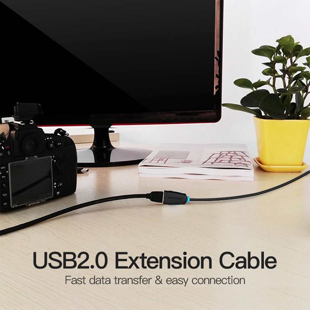 VENTION CBCBD 0.5m USB 2.0 Extension Cable Data Cable for Xbox One PC Smart TV, Black