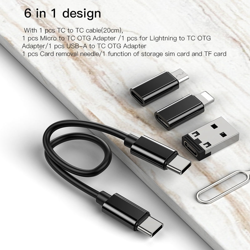 YESIDO CA114 Memory Card Storage Box with Type-C Cable and Micro / Lightning / USB OTG Adapter