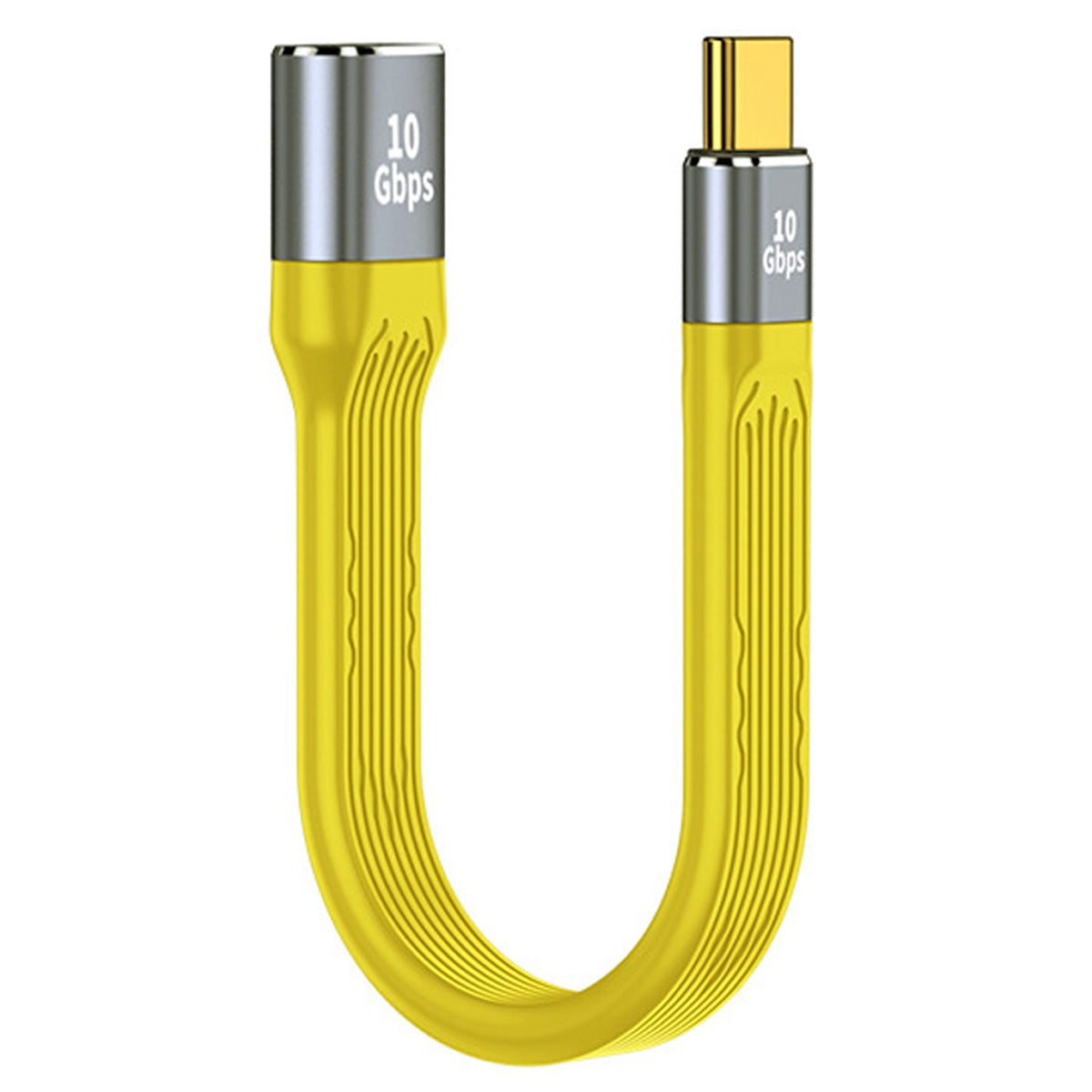 13cm USB 3.1 Type-C Male Host to USB 3.0 Type A Female OTG Flat Slim FPC 10Gbps Data Cable for Laptop Phone - Yellow
