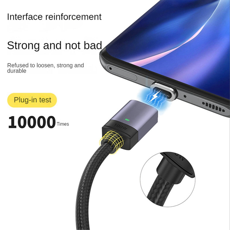 2m USB-C to Type C Magnetic Connector PD 100W 20V / 5A Fast Charging Cable for Laptop / Tablet / Mobile Phone
