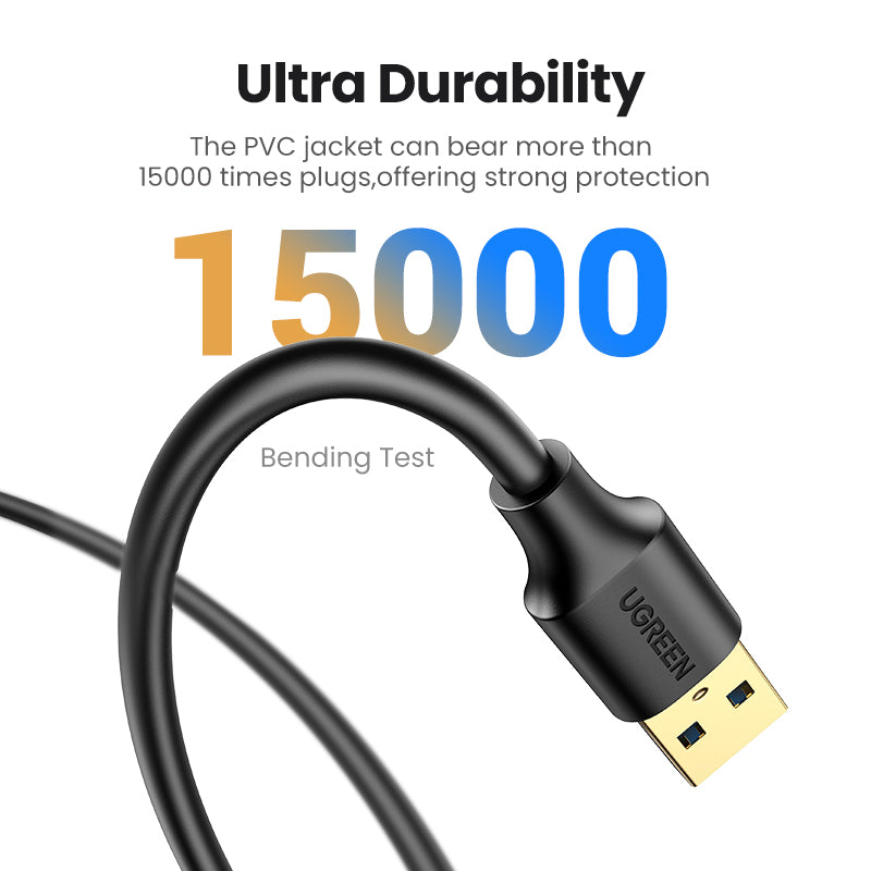 Uniqkart 10373 2m 5Gbps High Speed USB 3.0 Extension Cable Gold-plated Connector Cord for PS4 / Xbox / USB Flash Drive / Printer