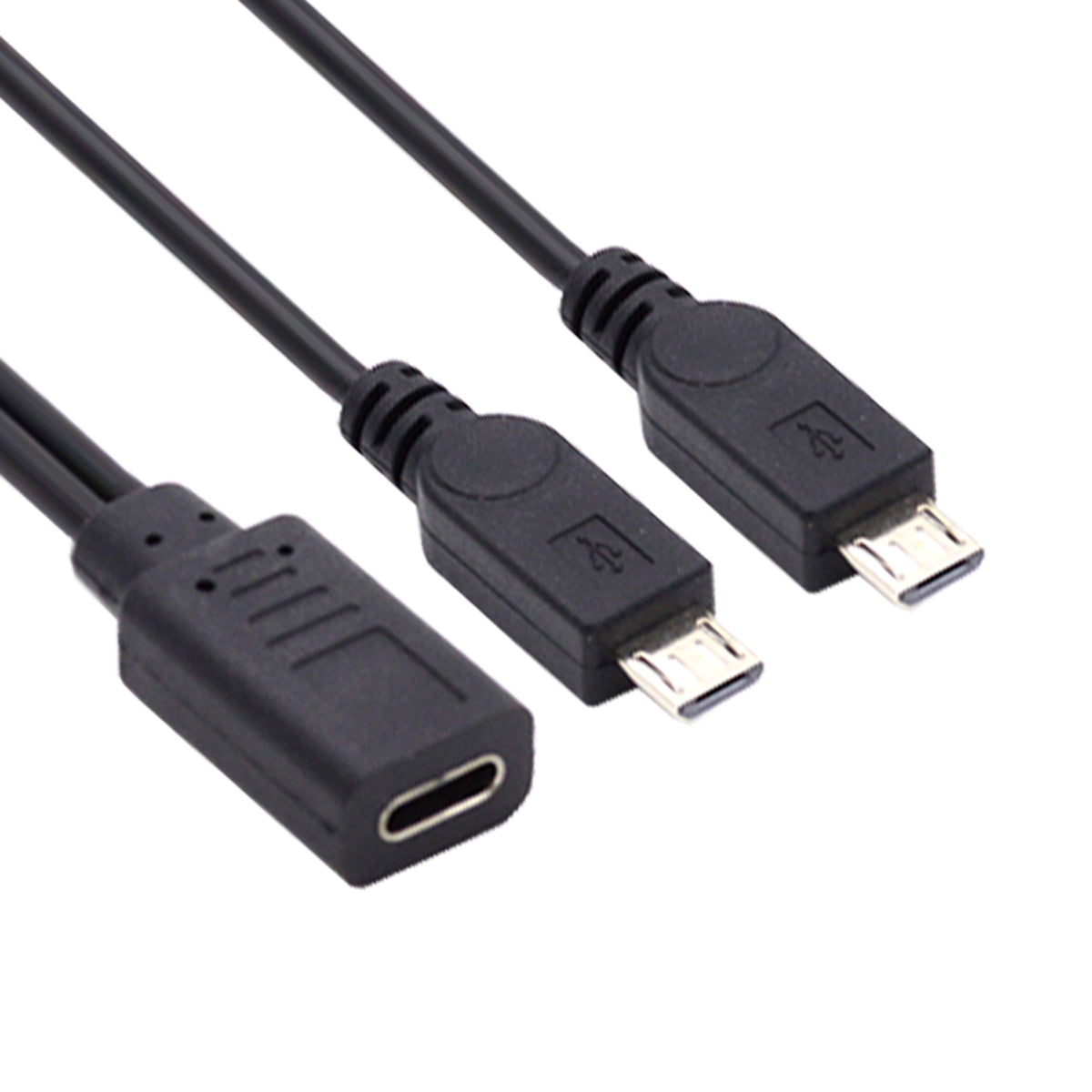 U2-069-TC003 Type-C Female DC 5V to Dual Micro USB 5Pin Male Splitter Extension Charge Cable