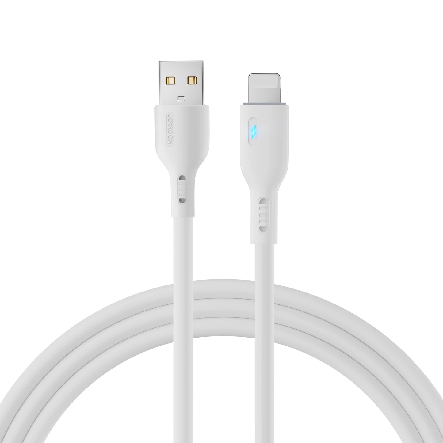 Joyroom S-UL012A13 1.2m USB-A to Lightning 2.4A Fast Charging Data Cable with Indicator - White