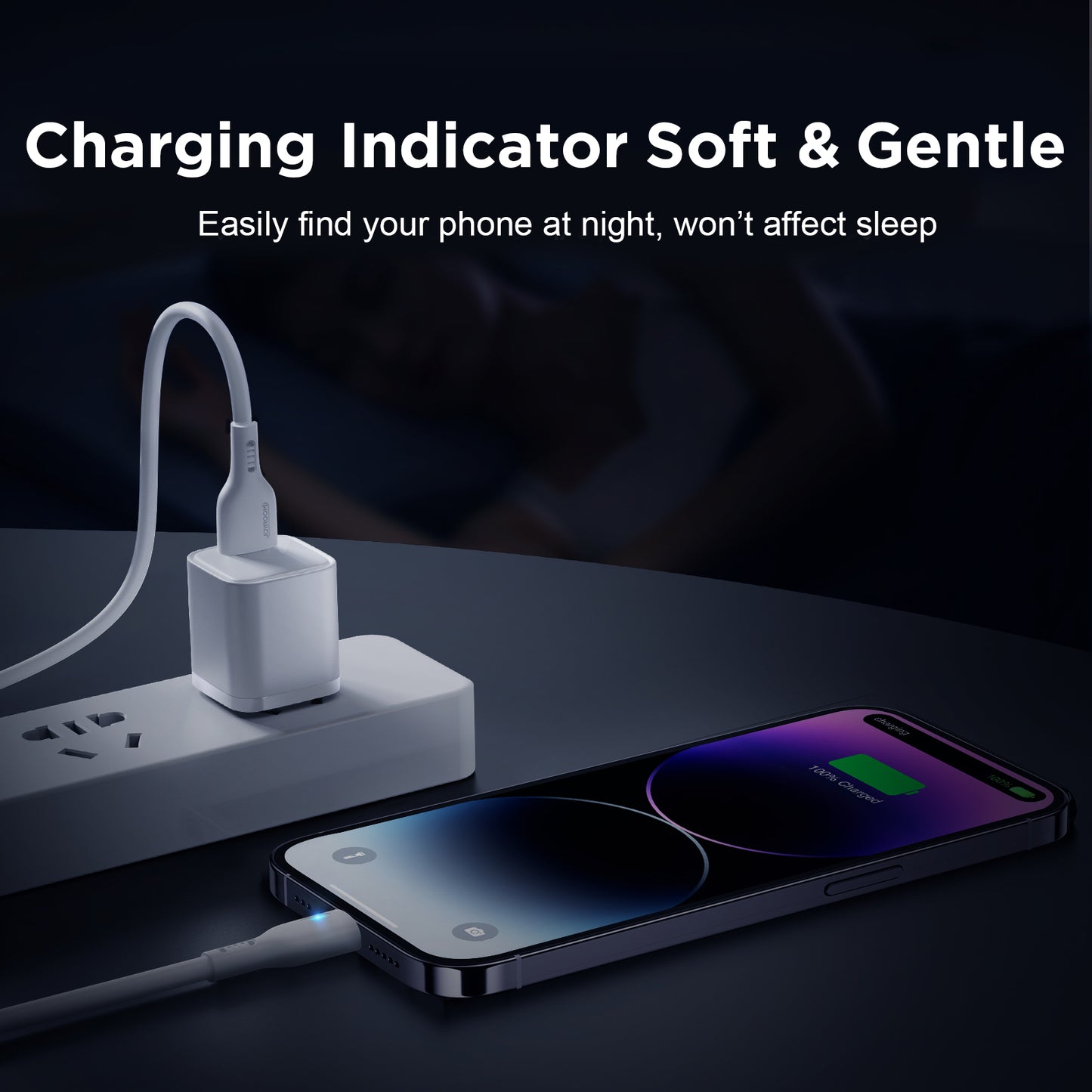 Joyroom S-UL012A13 1.2m USB-A to Lightning 2.4A Fast Charging Data Cable with Indicator - White