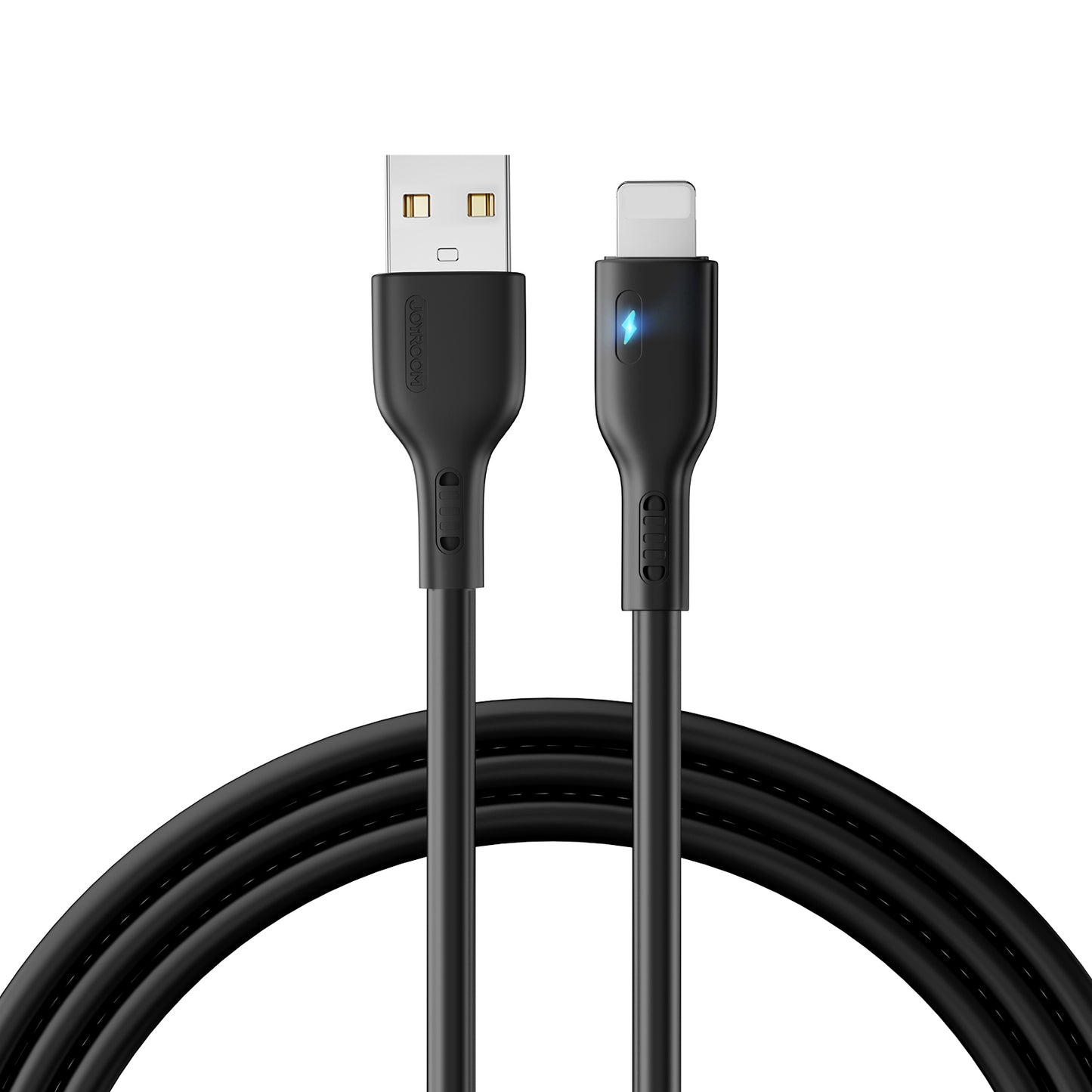 Joyroom S-UL012A13 1.2m USB-A to Lightning 2.4A Fast Charging Data Cable with Indicator - Black