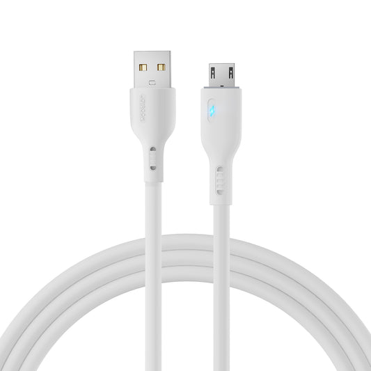 Joyroom S-UM018A13 1.2m USB-A to Micro 2.4A Fast Charging Cable Support Data Transmission - White