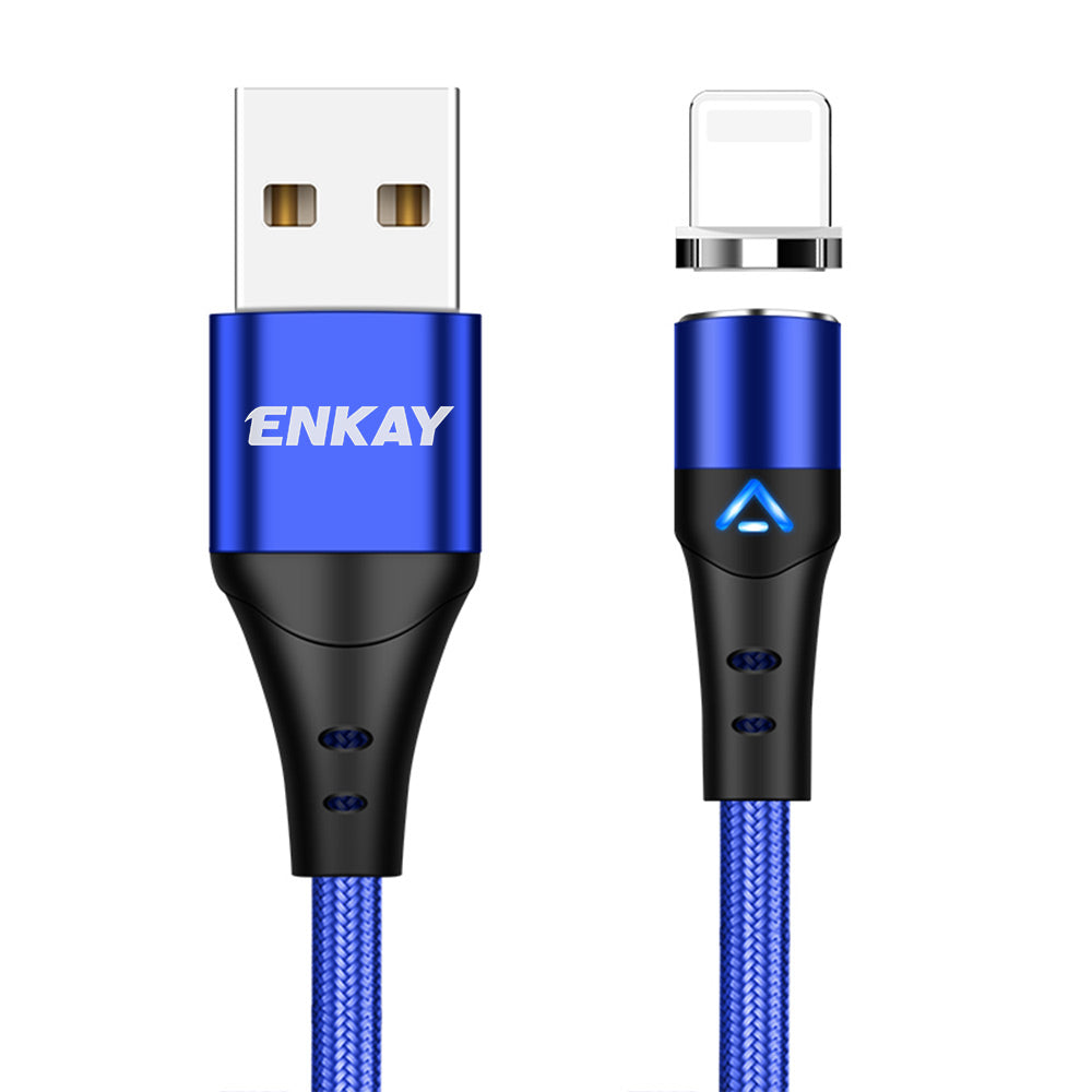 Uniqkart 1m USB to Lightning 3A PD Fast Charging Magnetic Cable Data Cord - Blue