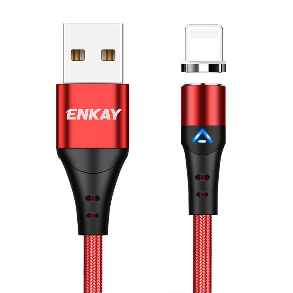 Uniqkart 1m USB to Lightning 3A PD Fast Charging Magnetic Cable Data Cord - Red