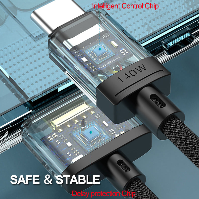 Enkay 2m PD 140W Compatible with MagSafe 3 USB-C to Magnetic Charging Cable for MacBook - Blue