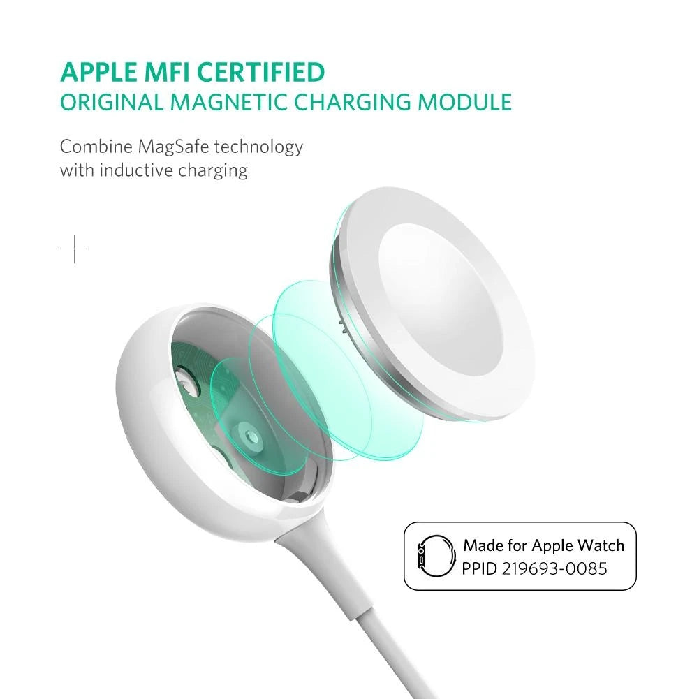 Uniqkart 50518 Portable MFi Certification Smart Watch Magnetic Wireless Charger for Apple Watch