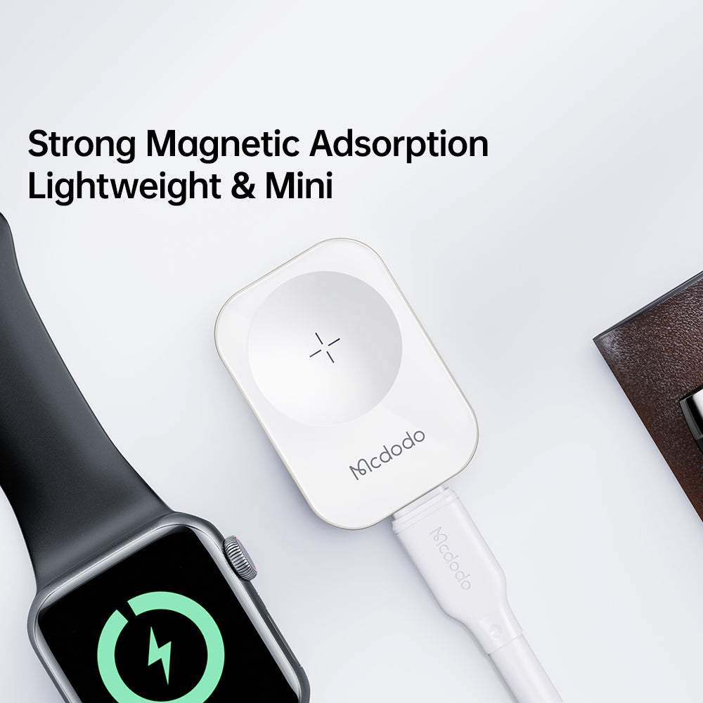 Uniqkart CH-2060 for Apple Watch Series 7 / SE / 6 / 5 / 4 / 3 / 2 / 1 Portable Magnetic Wireless Charger, White