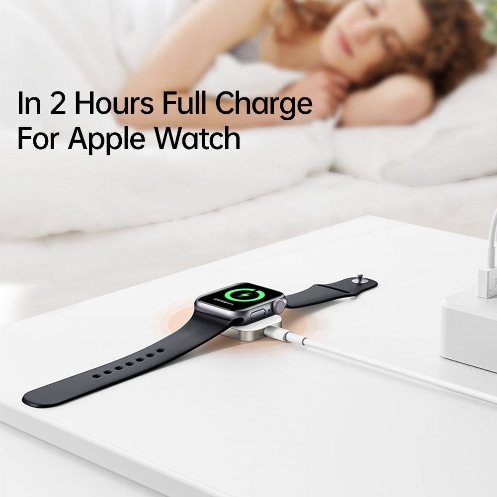 Uniqkart CH-2060 for Apple Watch Series 7 / SE / 6 / 5 / 4 / 3 / 2 / 1 Portable Magnetic Wireless Charger, White