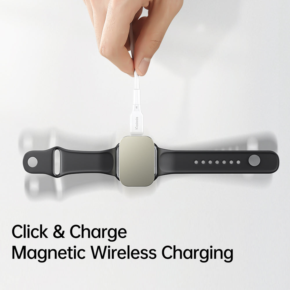 Uniqkart CH-2060 for Apple Watch Series 7 / SE / 6 / 5 / 4 / 3 / 2 / 1 Portable Magnetic Wireless Charger, White