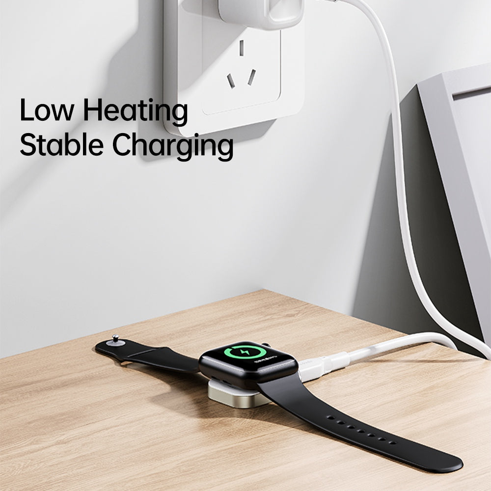 Uniqkart CH-2060 for Apple Watch Series 7 / SE / 6 / 5 / 4 / 3 / 2 / 1 Portable Magnetic Wireless Charger, White