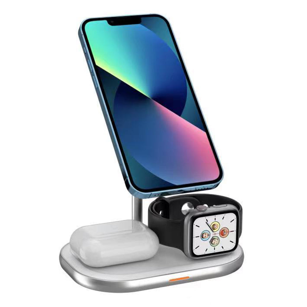 W32 Desktop 3-in-1 Magnetic Wireless Charger for Phone, Watch, Headset 15W Fast Charging Station Stand