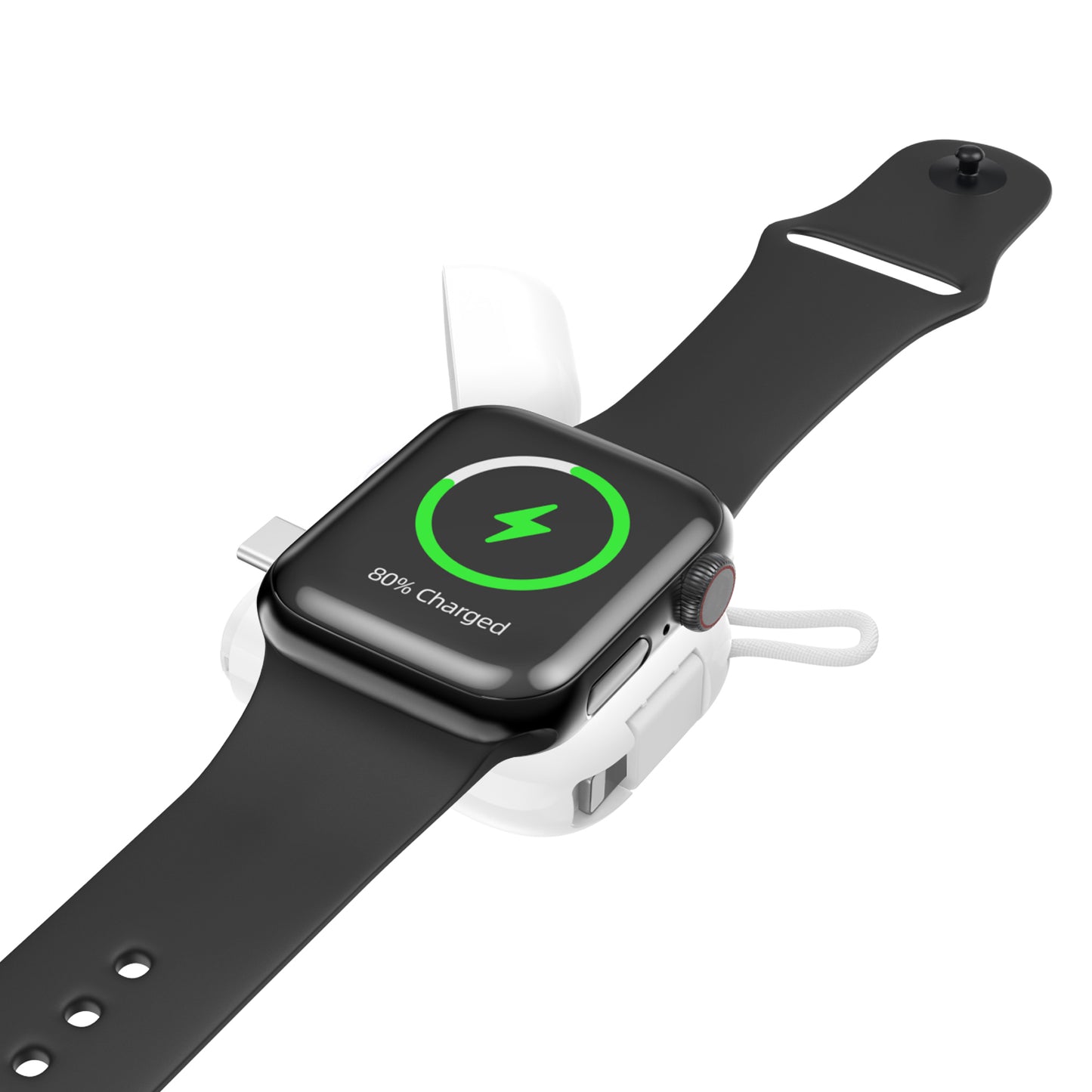 W01 Portable Wireless Charger for Apple Watch Power Bank Magnetic Travel Smart Watch Charger - White