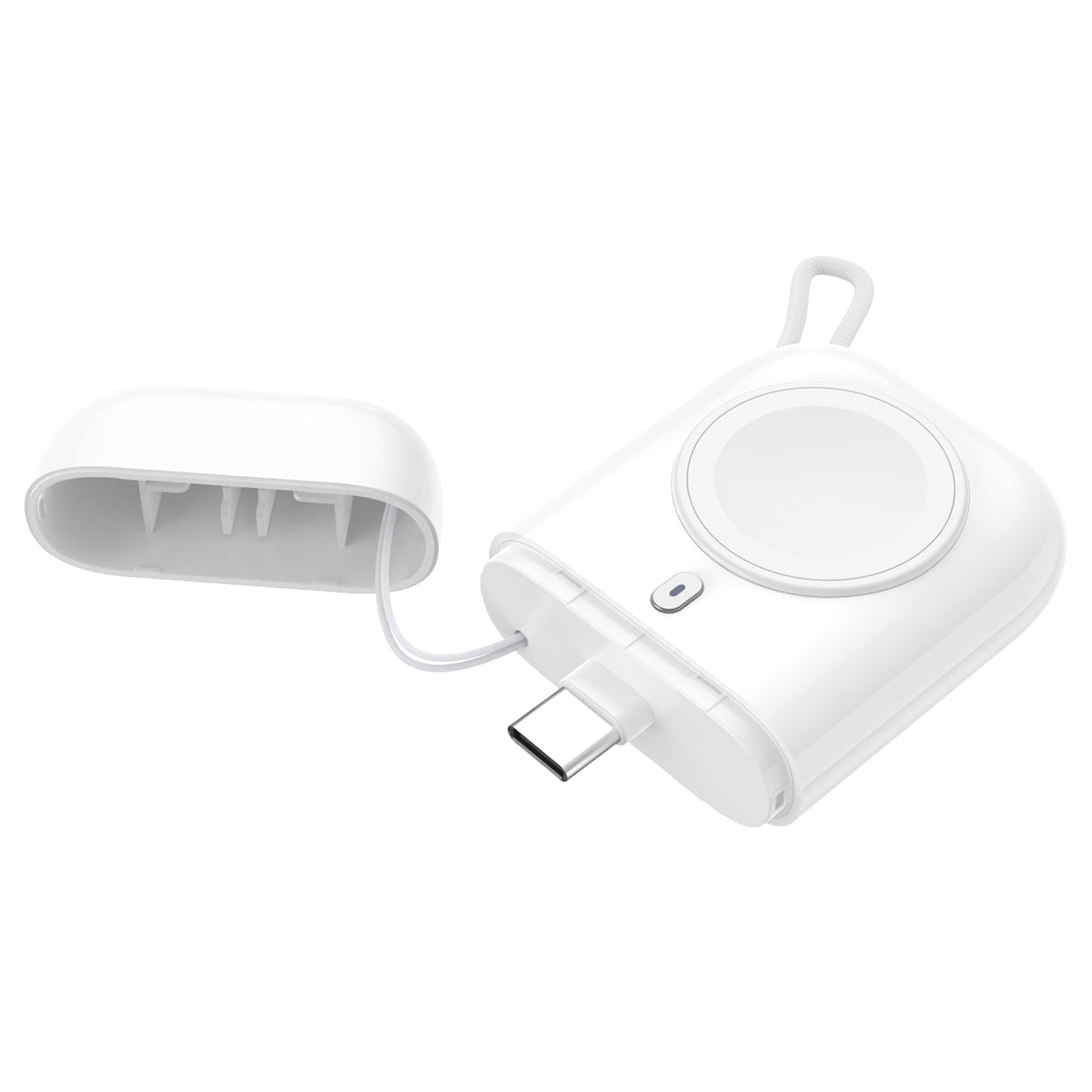 W01 Portable Wireless Charger for Apple Watch Power Bank Magnetic Travel Smart Watch Charger - White