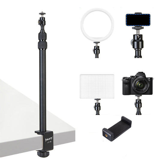 MT-49 Tabletop Light Stand Clip Stand Adjustable Clamp Desk Mount Light Stand with 1 / 4-inch Screw for LED Video Light / Ring Light