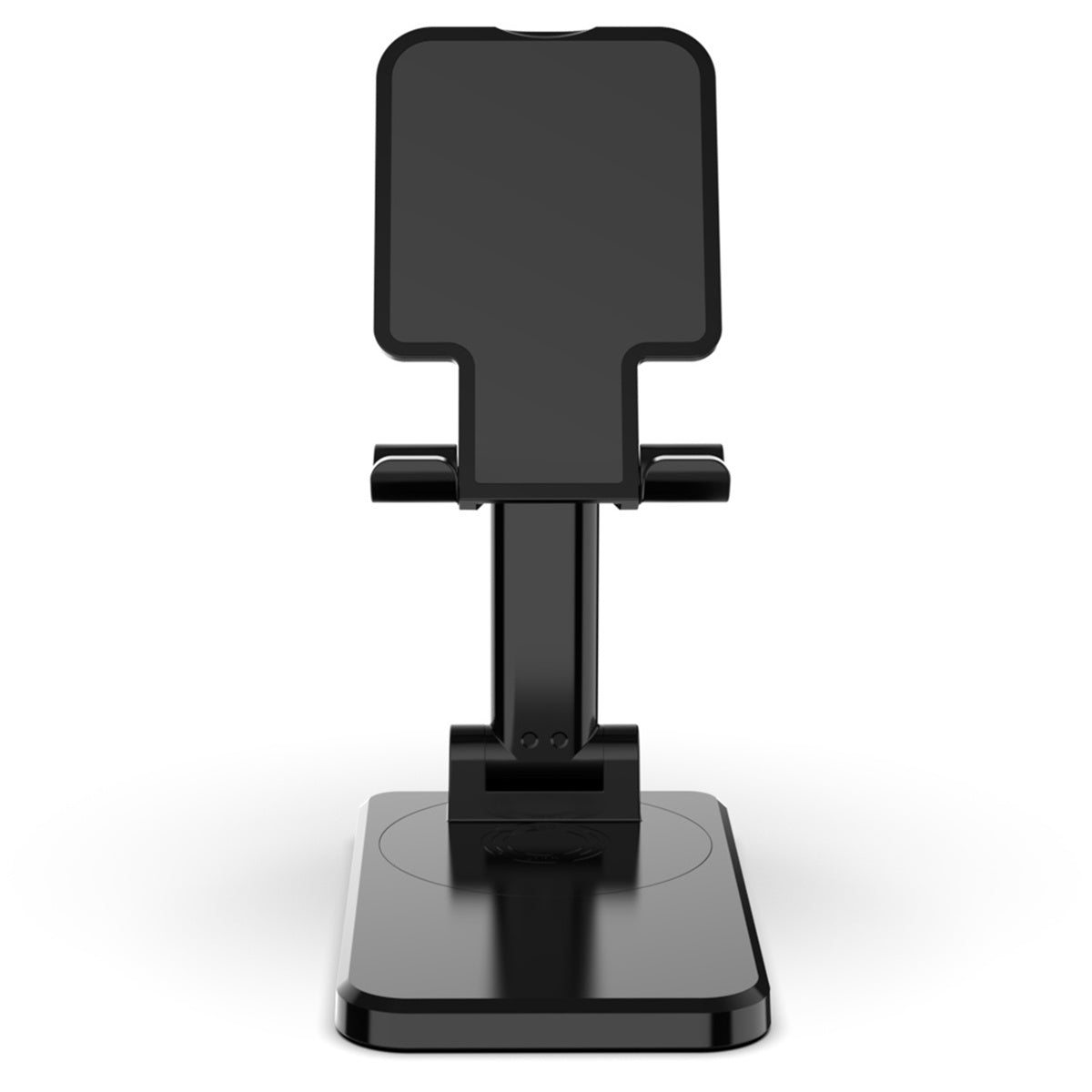 CCT19 Foldable Cell Phone Stand Rotation Height Adjustable Phone Holder ABS+Silicone Desktop Phone Mount - Black