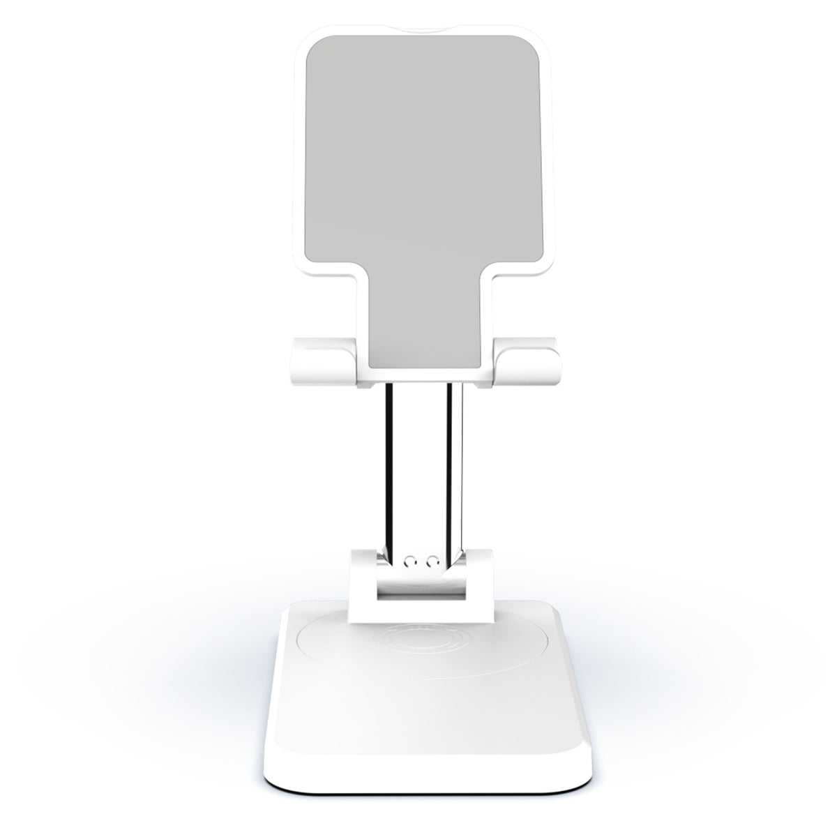 CCT19 Foldable Cell Phone Stand Rotation Height Adjustable Phone Holder ABS+Silicone Desktop Phone Mount - White