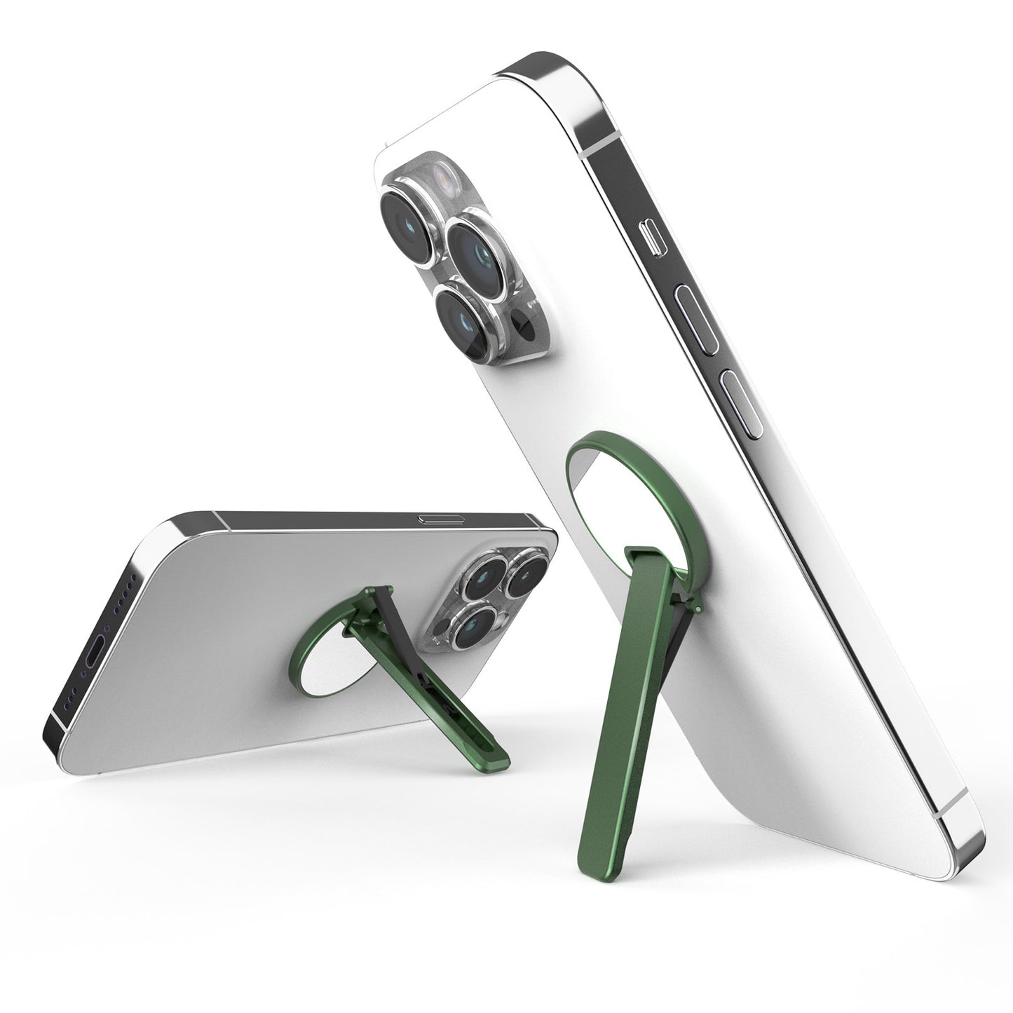 Cell Phone Ultra Thin Kickstand Folding Phone Back Stand Rotating Aluminum Alloy Phone Holder - Green