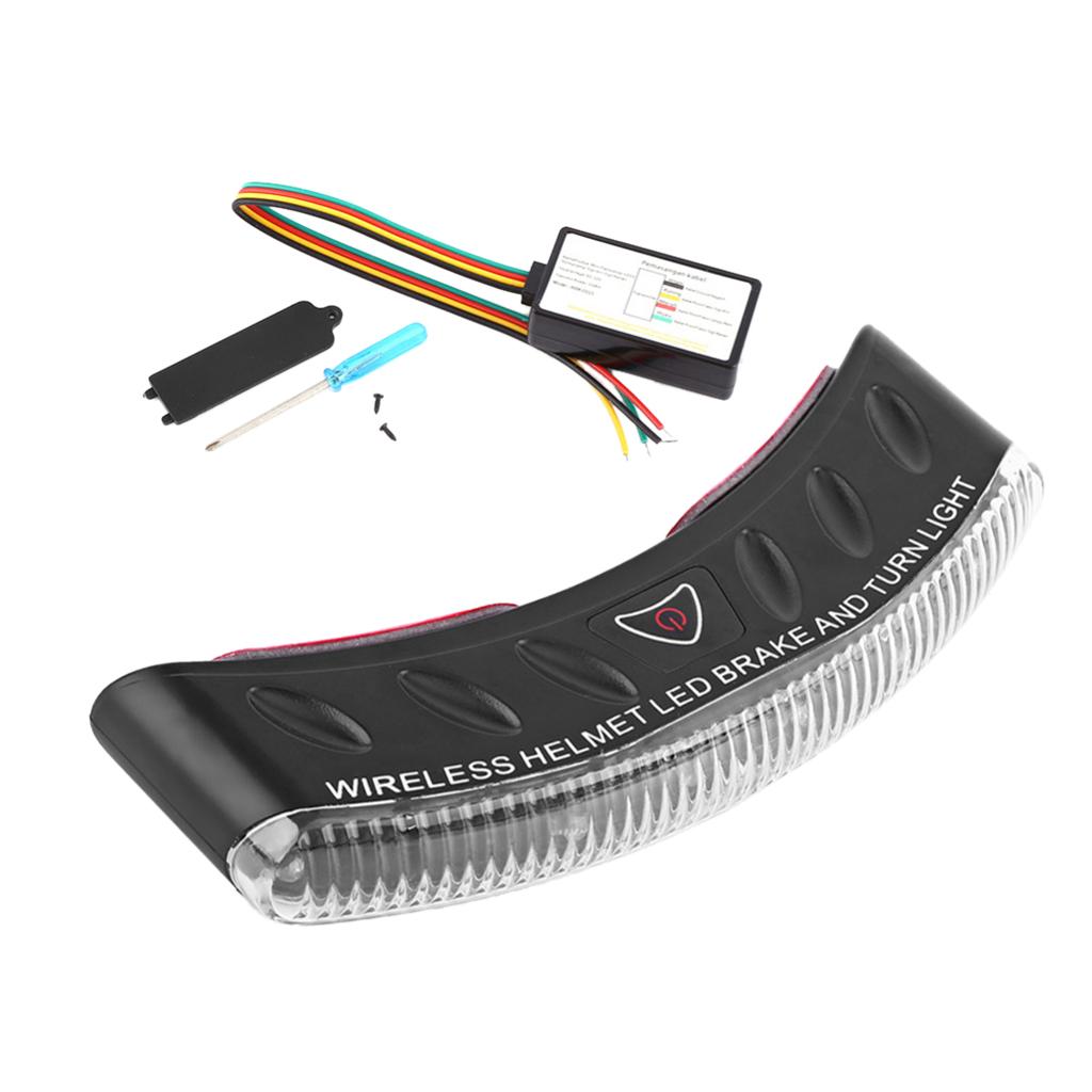 12V Wireless Motorcycle Helmet LED Brake Turn Signal Light Lamp Strip