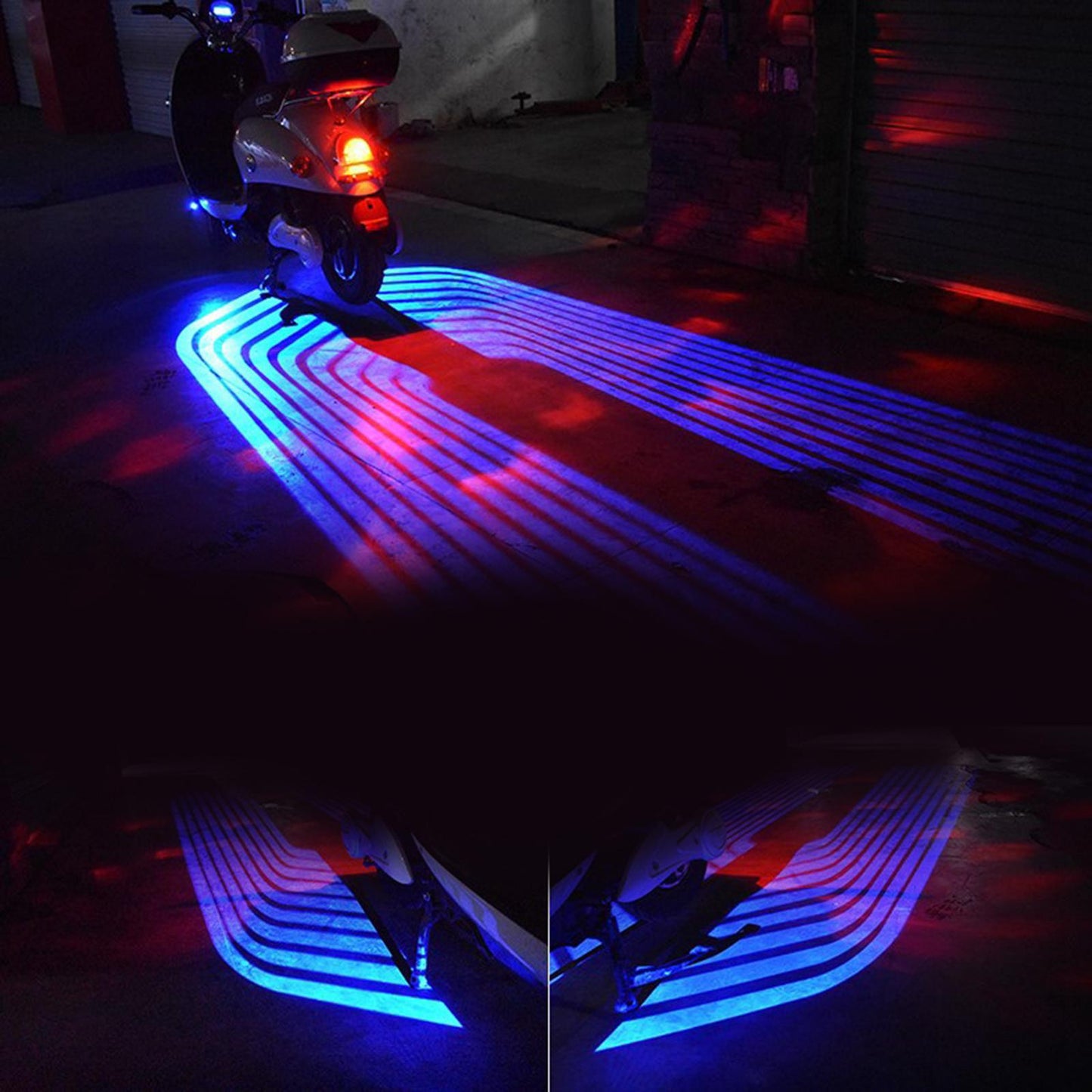 Car Motorcycle Angel Wing LED Lamp Lights Set Off Road Refit Blue