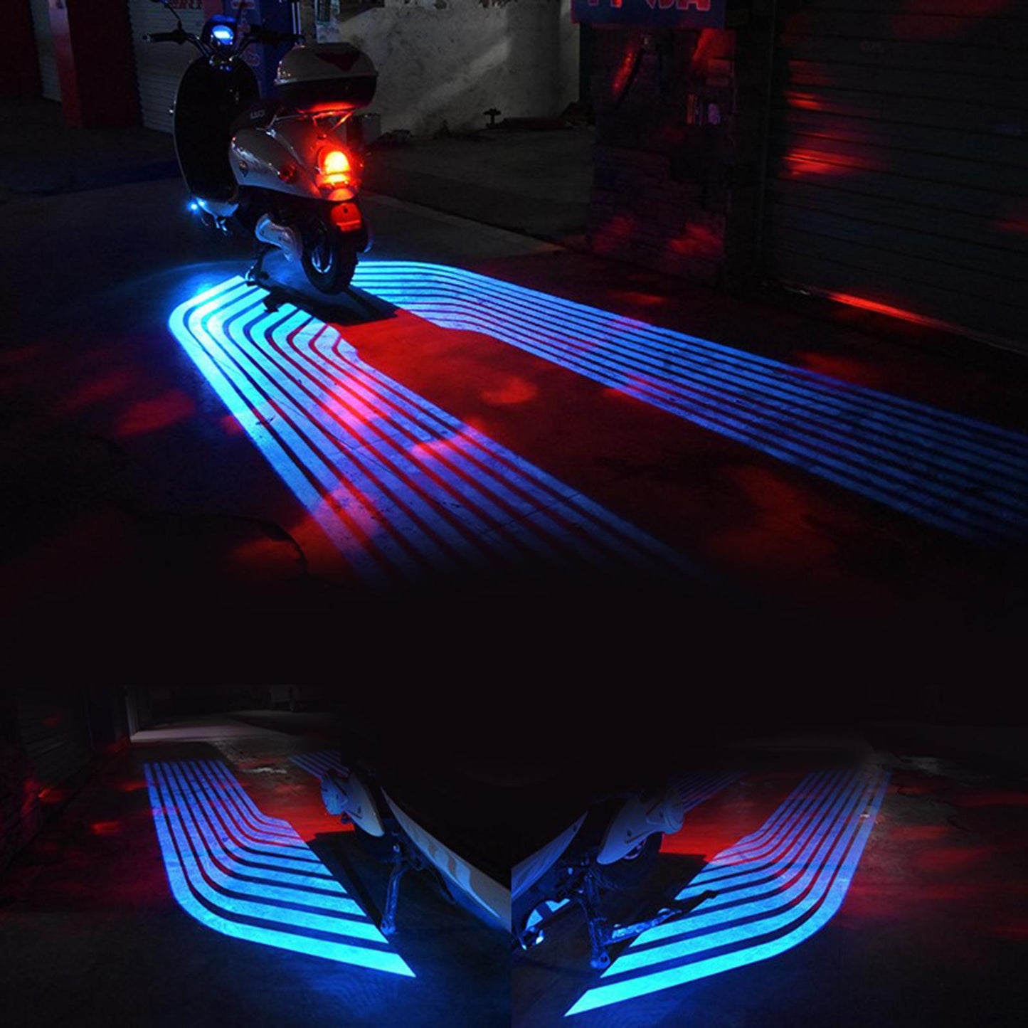 Car Motorcycle Angel Wing LED Lamp Lights Set Off Road Refit Ice blue