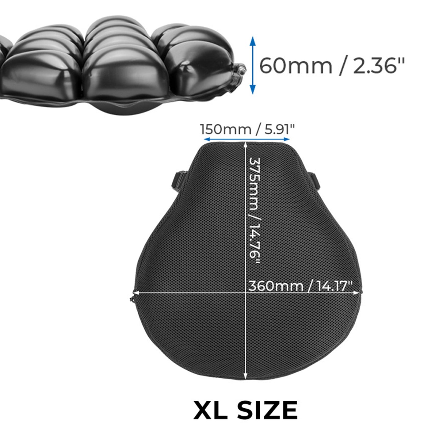 Motorcycle Seat Cushion Comfort Seating System Cushion XL 14.8x 14.2 inch