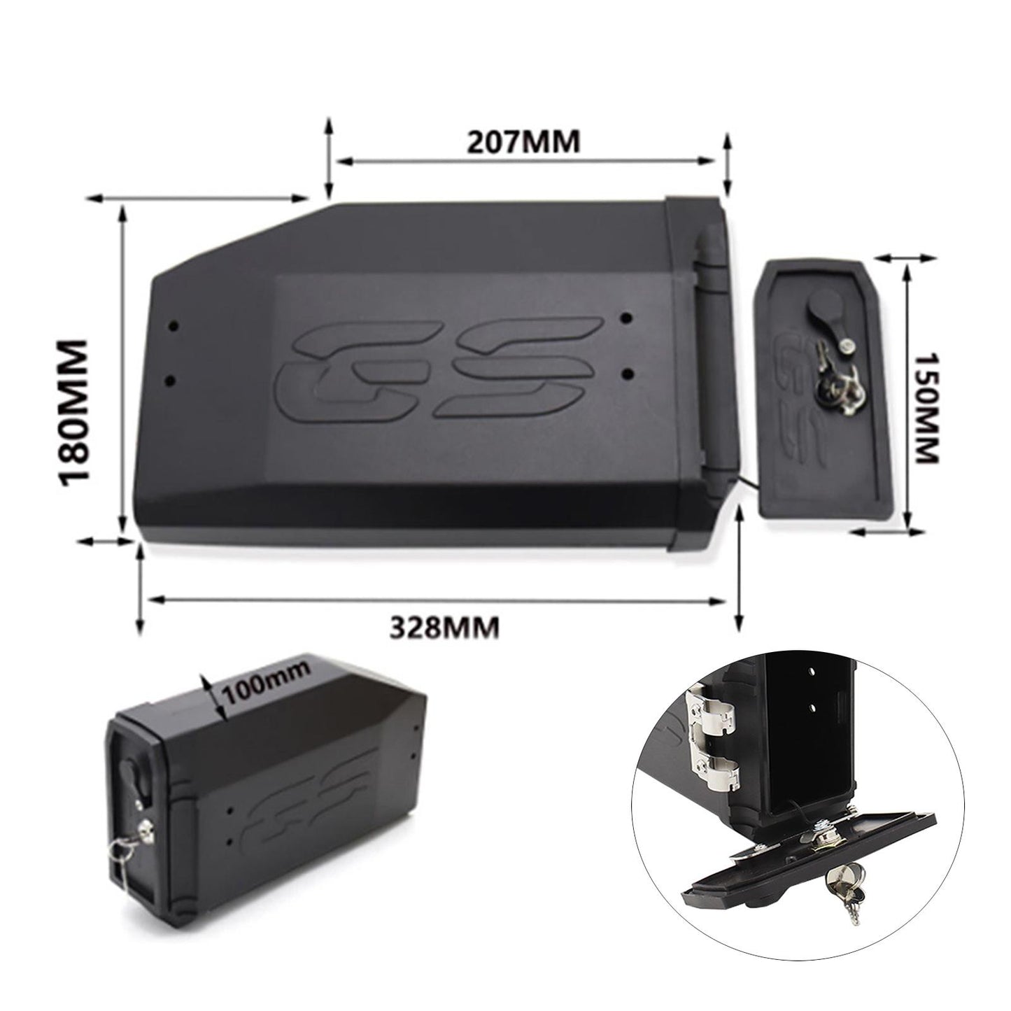 Motorbike Tool Box for BMW R1200GS R1250GS Black Waterproof Professional