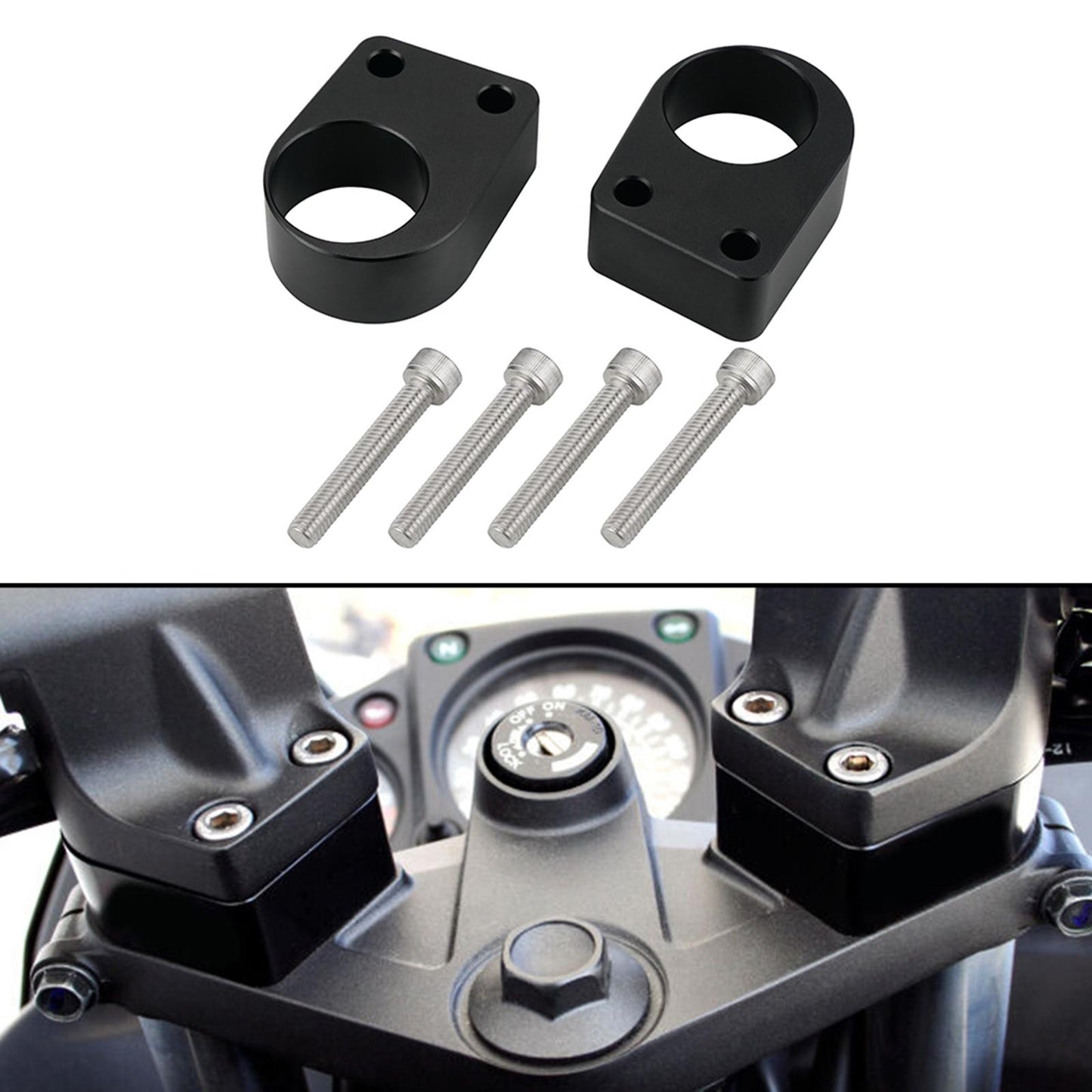 Motorcycle Bar Mount Clamps Raised Handlebar Handle Bar Riser for Kawasaki