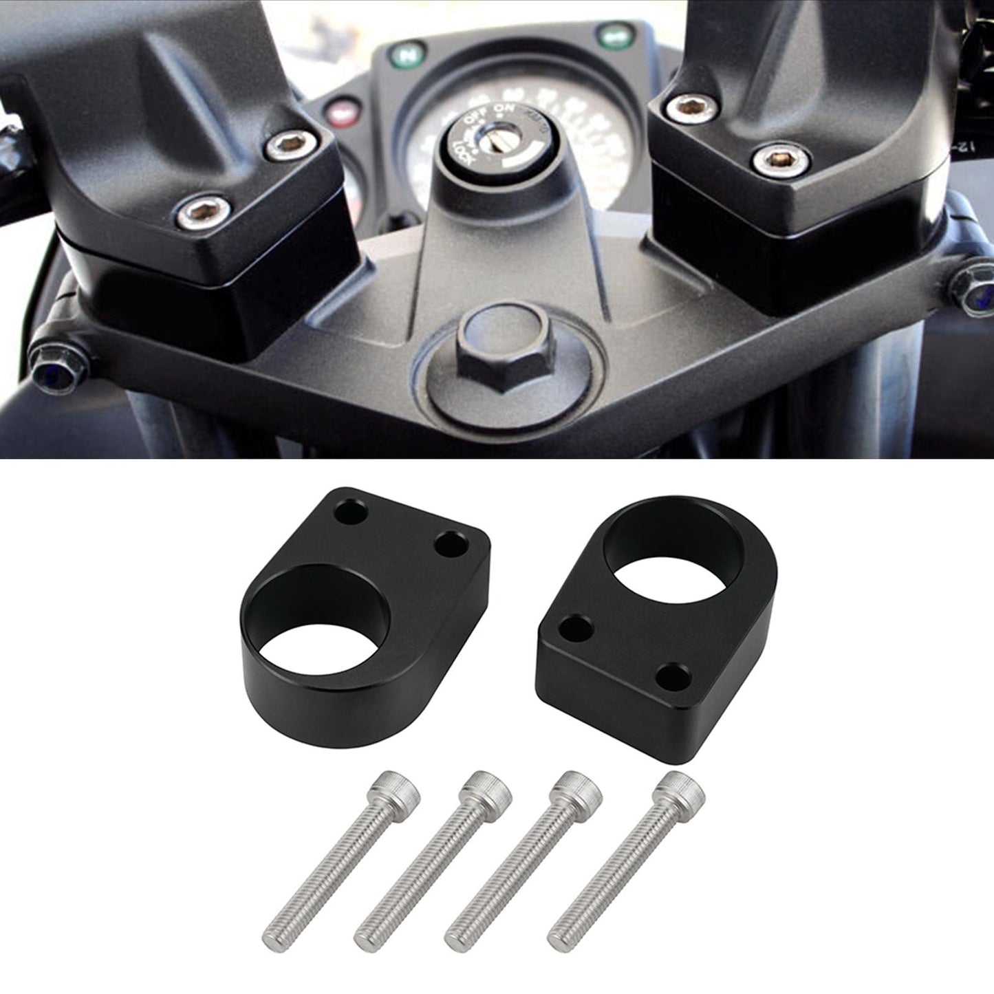 Motorcycle Bar Mount Clamps Raised Handlebar Handle Bar Riser for Kawasaki