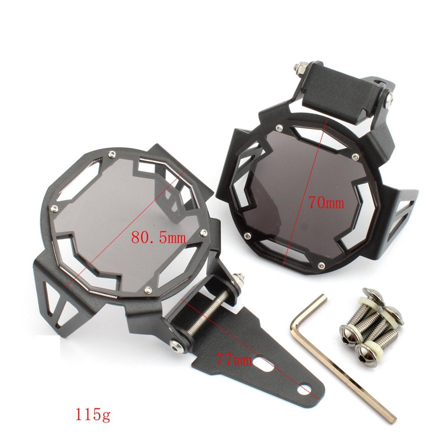 2Pcs Motorcycle LED Fog Light Guards Grill Replaces for BMW R1200GS Black