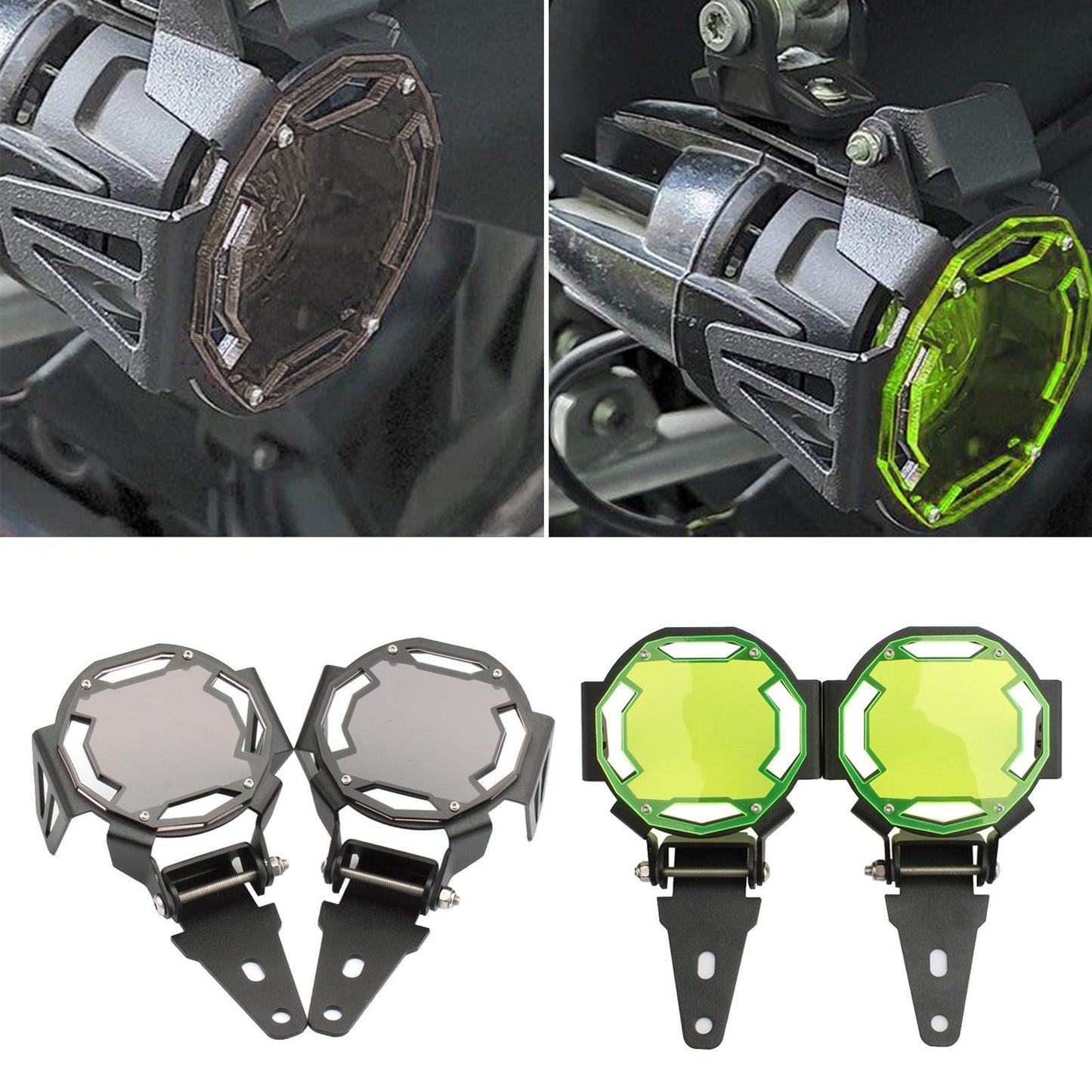 2Pcs Motorcycle LED Fog Light Guards Grill Replaces for BMW R1200GS Black