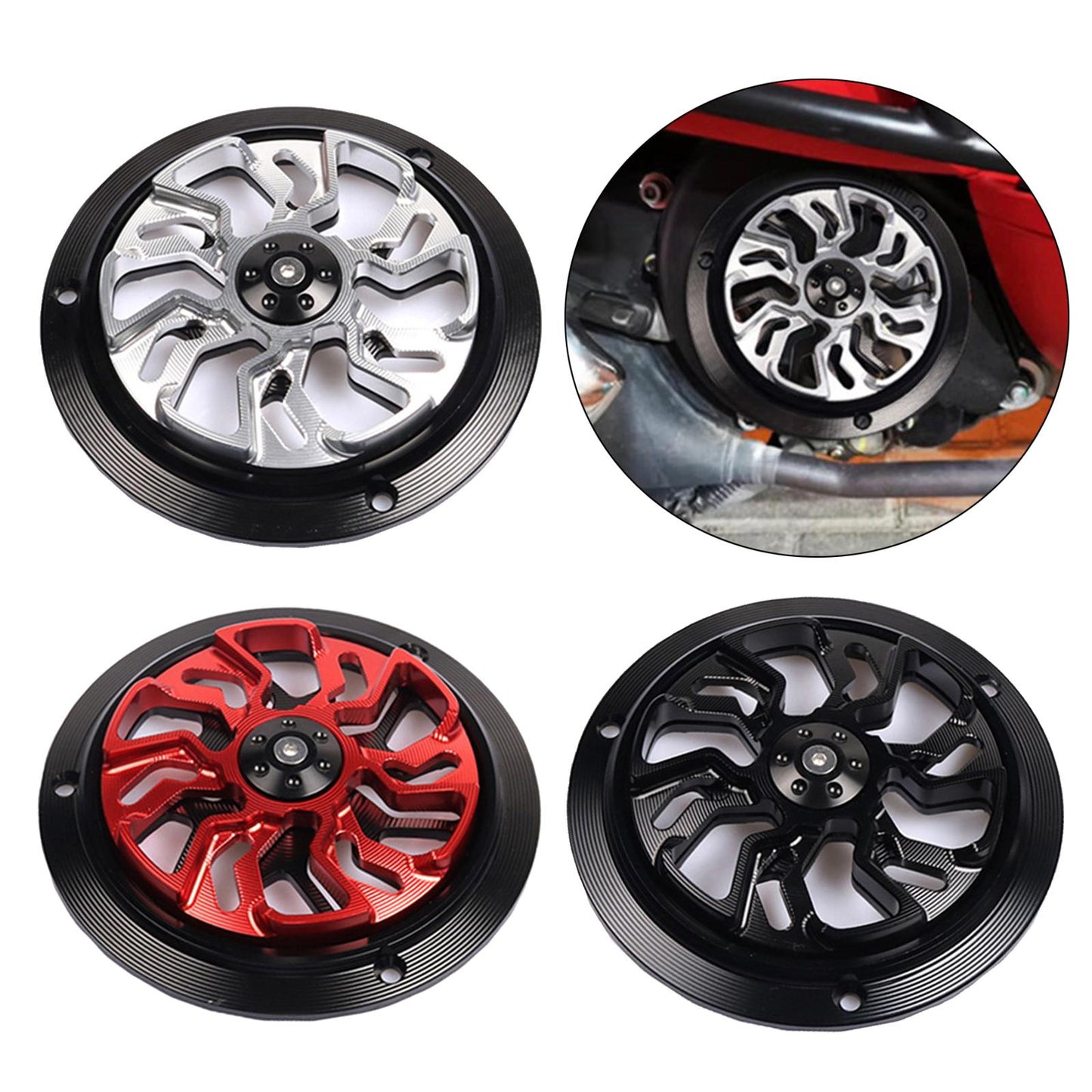 Motorcycle Engine Protector Cover Fan For Vespa Primavera 150 13-20 Red