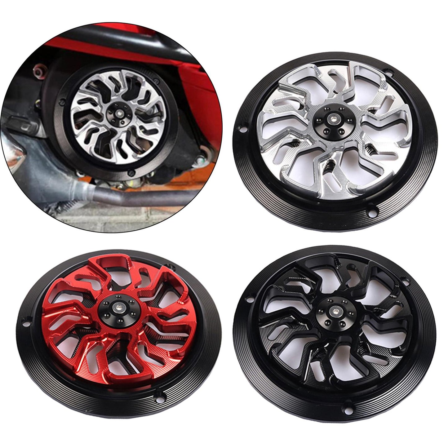 Motorcycle Engine Protector Cover Fan For Vespa Primavera 150 13-20 Red