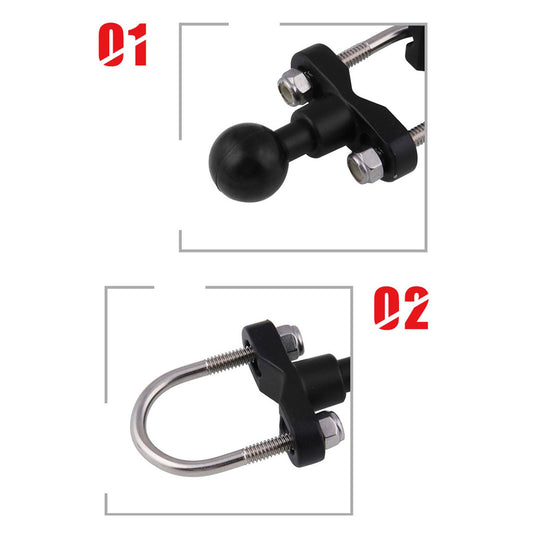 Scooter Motorcycle Handlebar Rail Mount U Bolt Mounting Base 1 Ball Head"