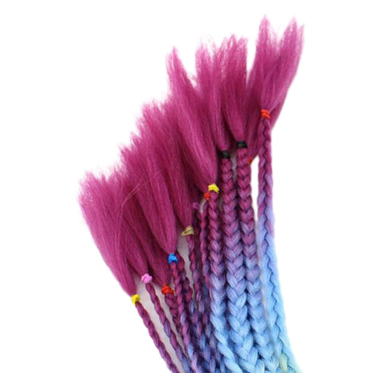 55cm Hair Helmet Pigtail Gradient Ponytail for Motorcycle Orange Yellow