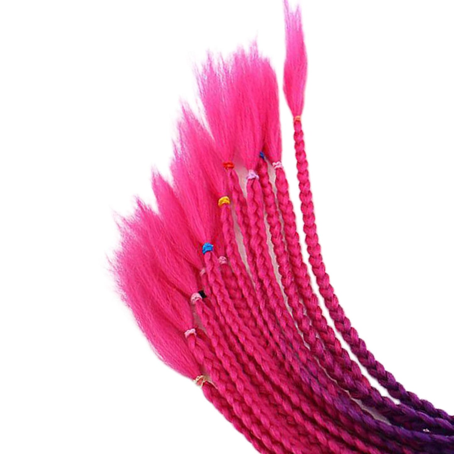 55cm Hair Helmet Pigtail Gradient Ponytail for Motorcycle Black Rose Red
