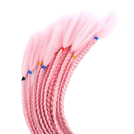 55cm Hair Helmet Pigtail Gradient Ponytail for Motorcycle Black Pink
