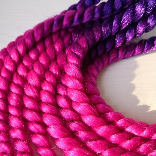 Helmet Hair Helmet Pigtail Gradient Ramp for Motorcycle Black Purple Red