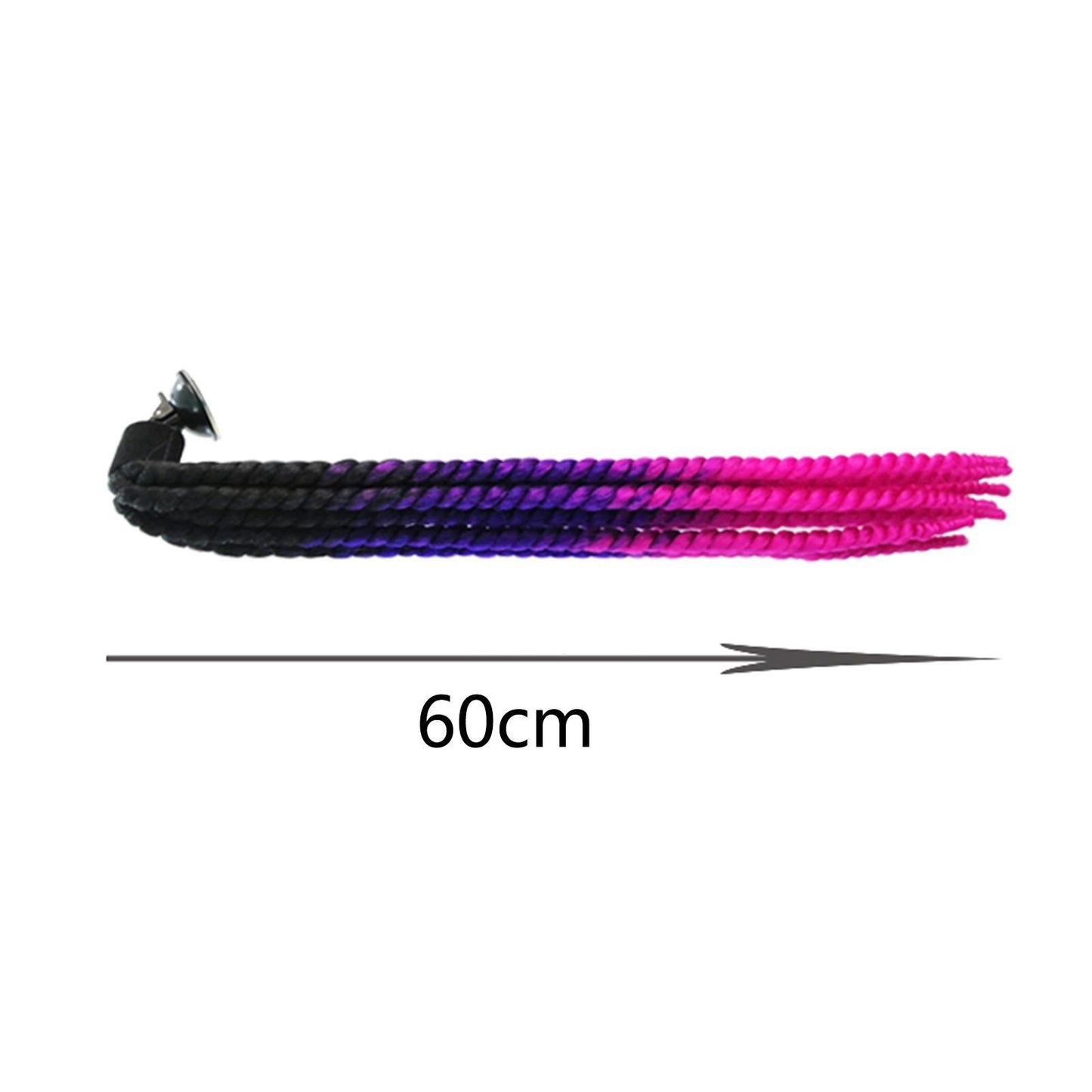 Helmet Hair Helmet Pigtail Gradient Ramp for Motorcycle Black Purple Red