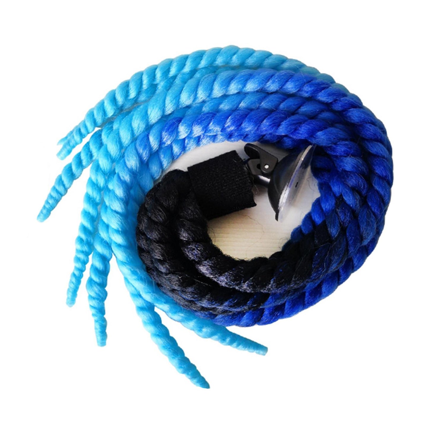 Helmet Hair Helmet Pigtail Gradient Ramp for Motorcycle Black Lake Blue