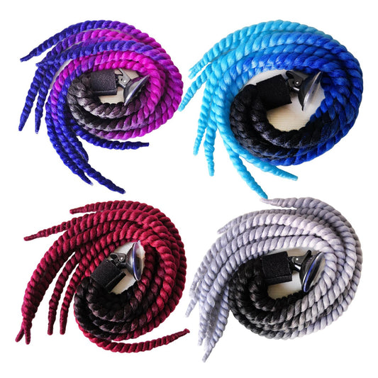 Helmet Hair Helmet Pigtail Gradient Ramp for Motorcycle Black Purple Blue