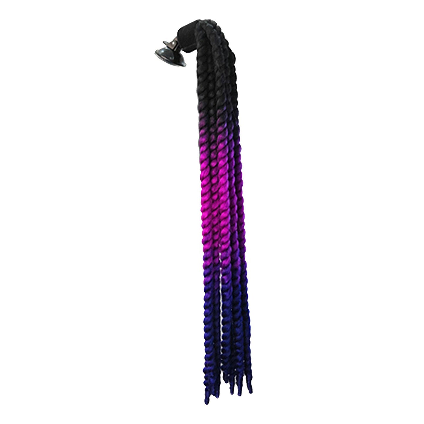 Helmet Hair Helmet Pigtail Gradient Ramp for Motorcycle Black Purple Blue