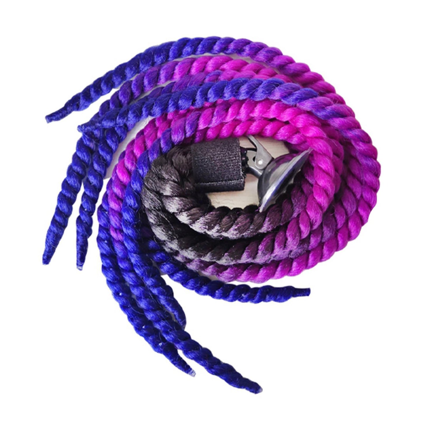 Helmet Hair Helmet Pigtail Gradient Ramp for Motorcycle Black Purple Blue